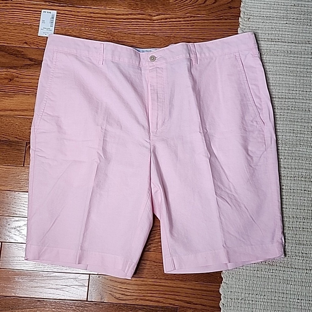 Jos A Bank 1905 Mens Shorts 40W Pink Flat Front Chino Casual Golf Preppy